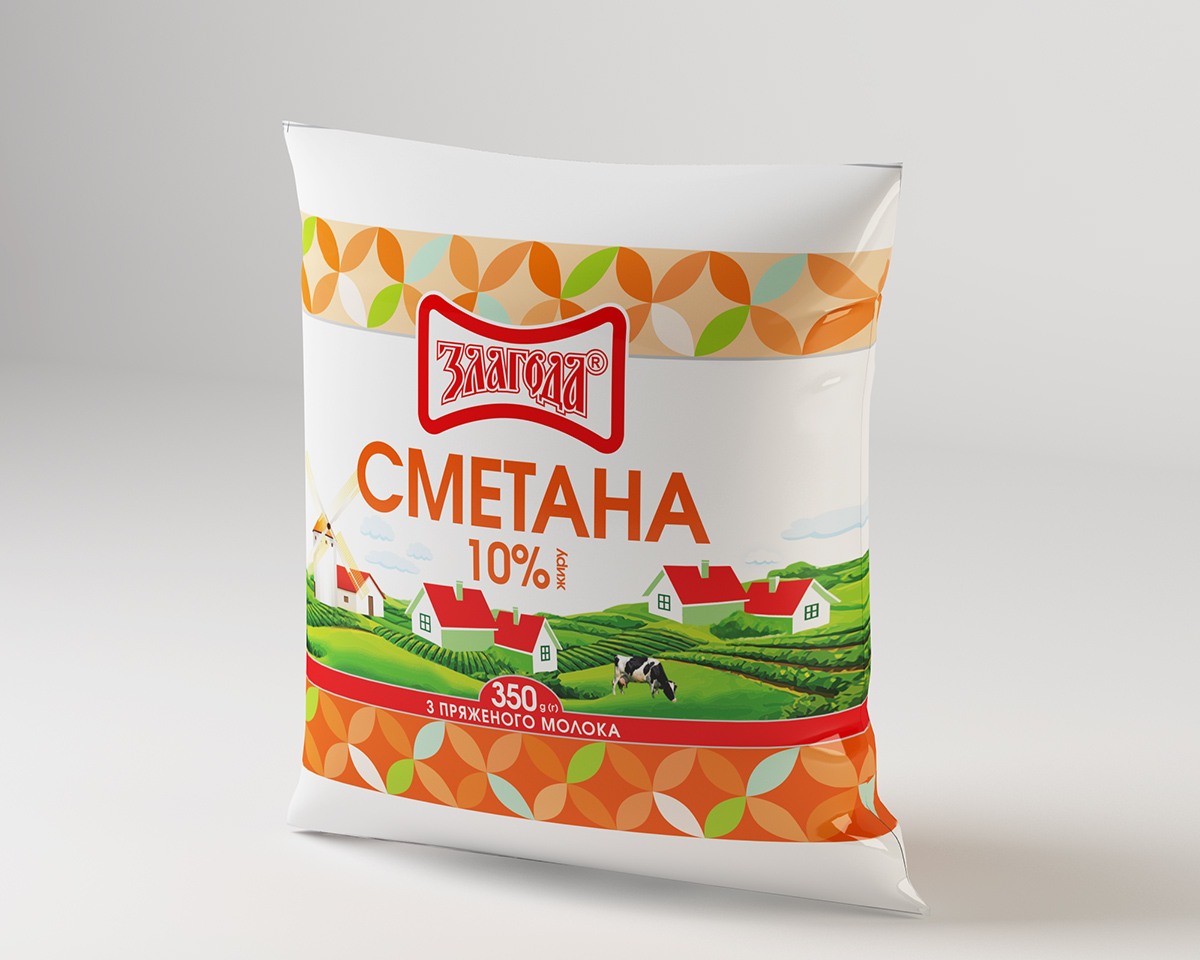 Сметана з пряженого молока 10% 340гр Злагода